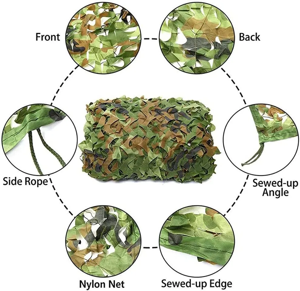 1.5x3m /2x10m Hunting Military Camouflage Nets Woodland Army Training Camo Netting Car Covers Tent Shade Camping Sun Shelter (Color : Jungle Camouflage, Size : 2x3M)