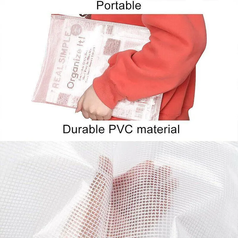 16X Mesh Zipper Pouch Document Bag Zip File Folders Organizer For A4 Size Travel