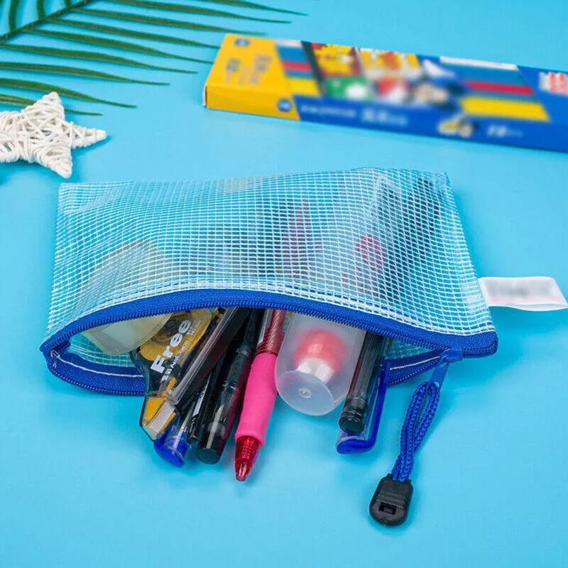 16X Mesh Zipper Pouch Document Bag Zip File Folders Organizer For A4 Size Travel