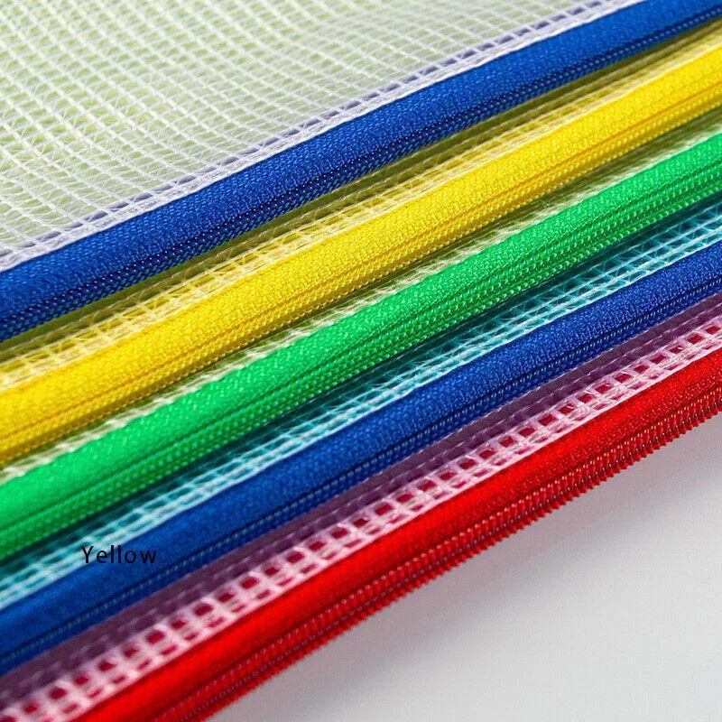 16X Mesh Zipper Pouch Document Bag Zip File Folders Organizer For A4 Size Travel