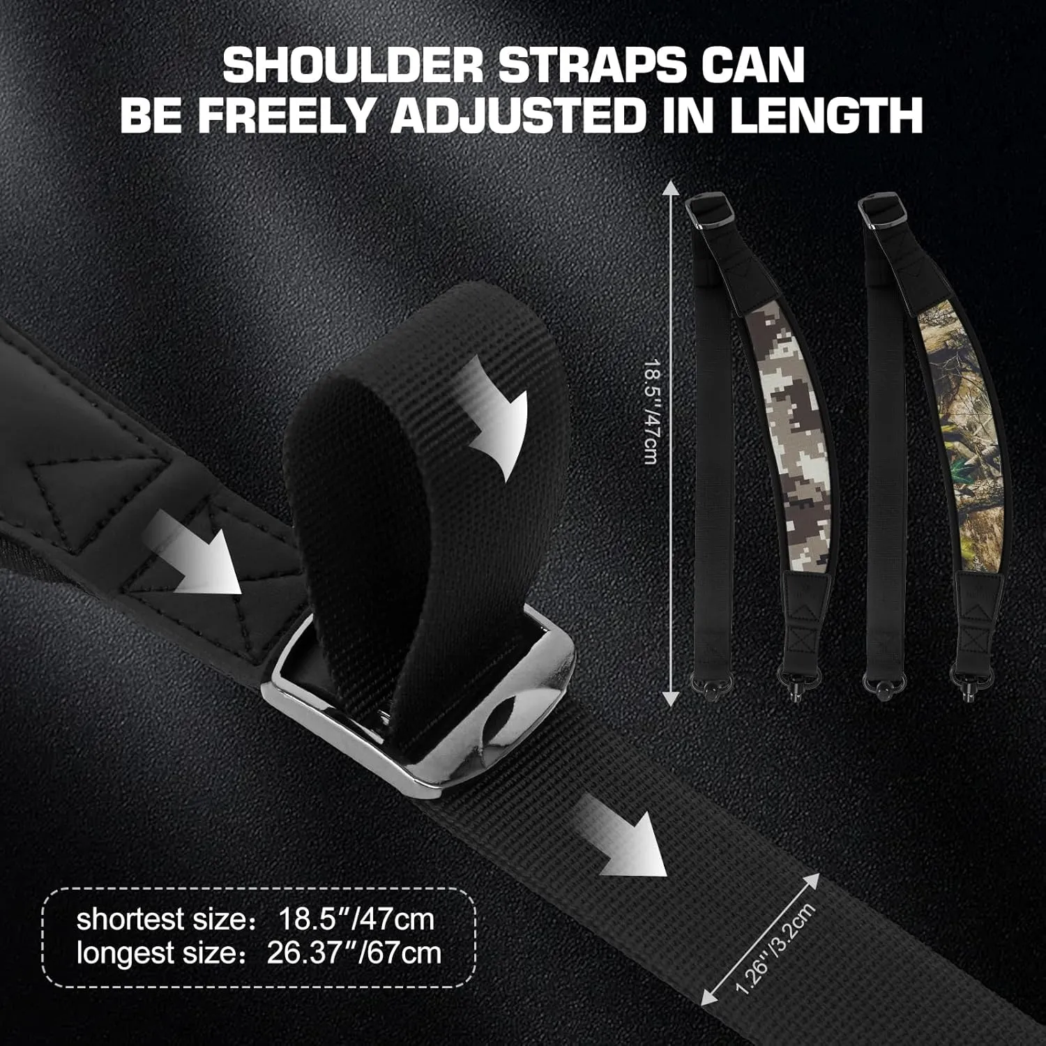 2 Point Sling With QD Swivels, Durable Shoulder Padded Strap, Length Adjustable for Outdoors