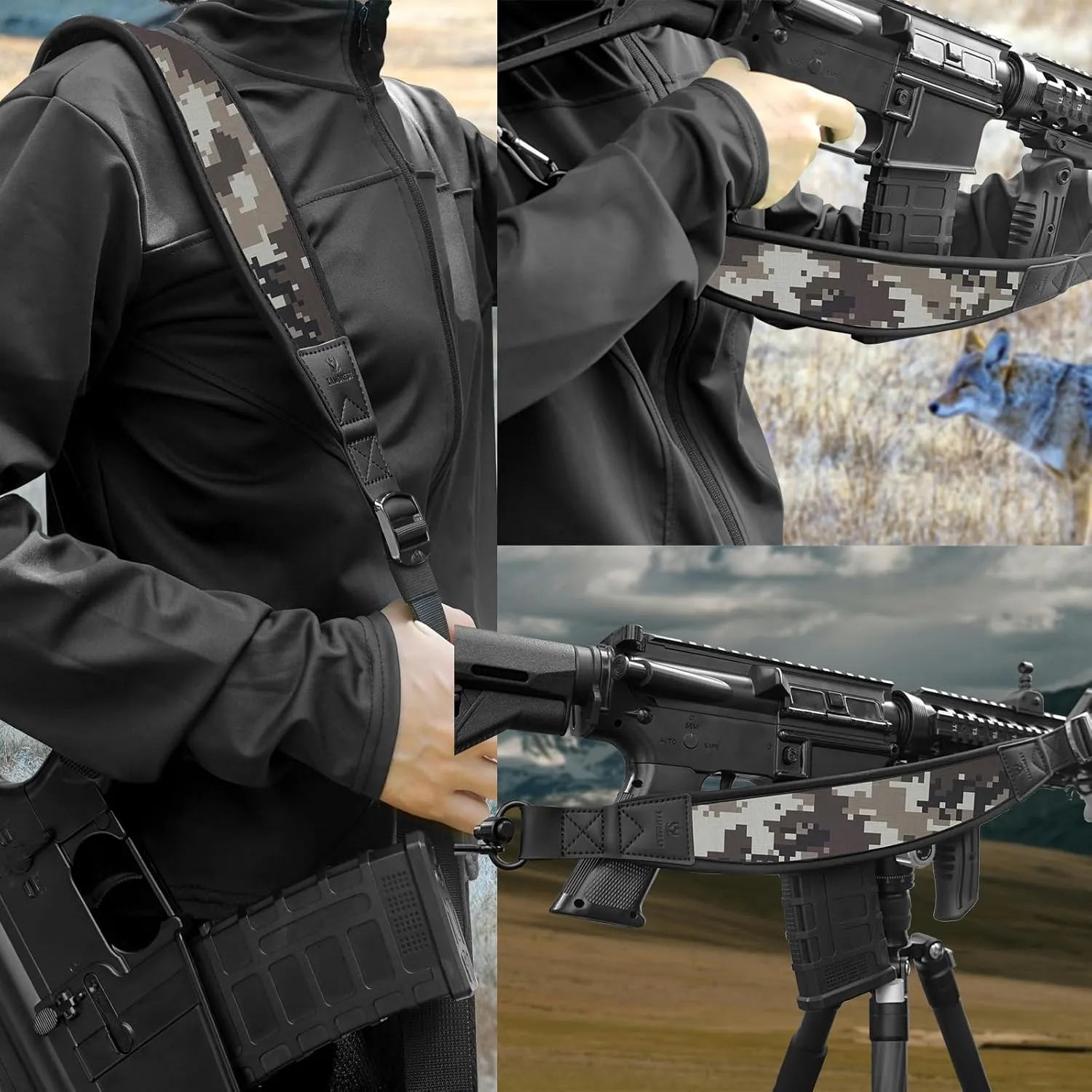 2 Point Sling With QD Swivels, Durable Shoulder Padded Strap, Length Adjustable for Outdoors