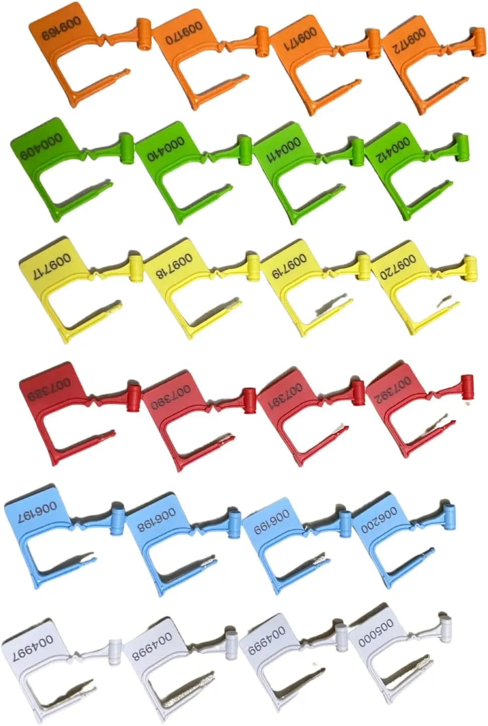 200 Pcs Numbered Security Plastic Padlock Seals Crash Cart Lock Keyed Padlocks Disposable Locks for Luggage Medical Clothing (Yellow)