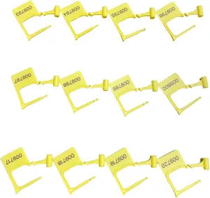 200 Pcs Numbered Security Plastic Padlock Seals Crash Cart Lock Keyed Padlocks Disposable Locks for Luggage Medical Clothing (Yellow)