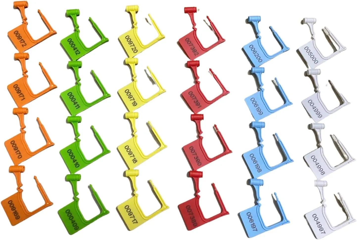 200 Pcs Numbered Security Plastic Padlock Seals Crash Cart Lock Keyed Padlocks Disposable Locks for Luggage Medical Clothing (Yellow)