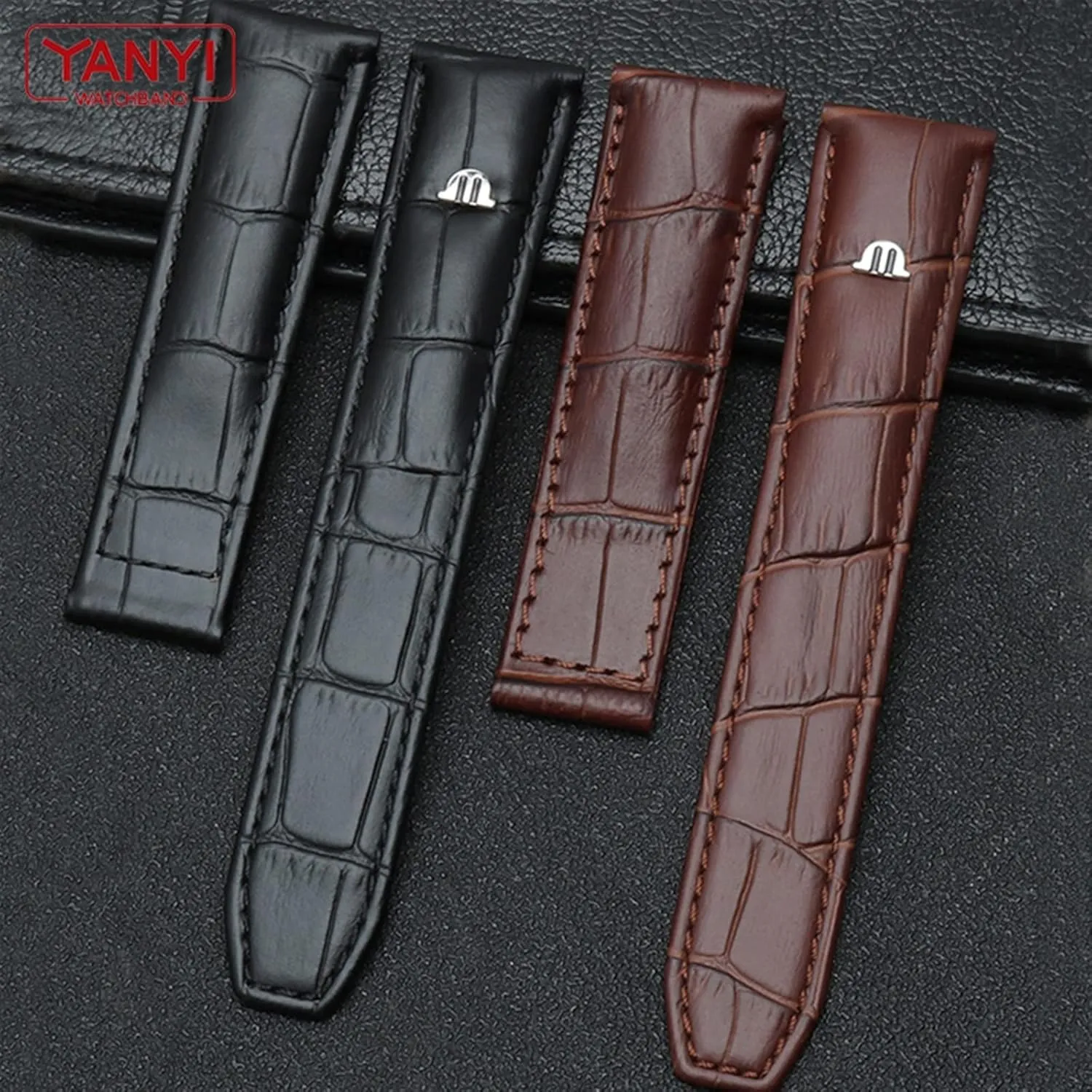 20mm 22mm Genuine Leather Watch Strap， For Maurice Lacroix Watchband Folding Buckle Leisure Business Cow Leather Bracelet