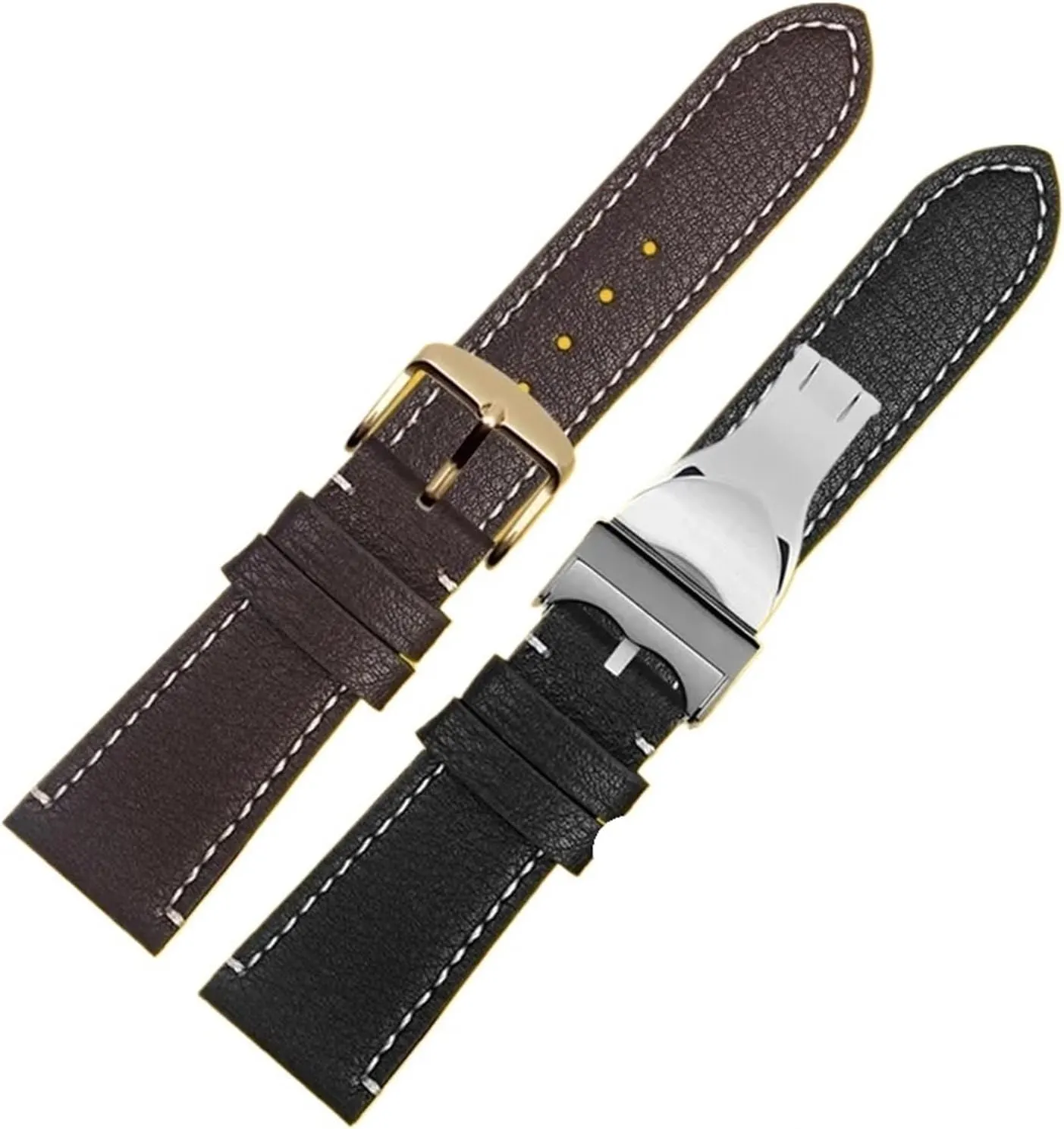 20mm 22mm Men's Business Handmade Genuine Leather Watch Strap Quick Release Black Brown Blue Watch Strap