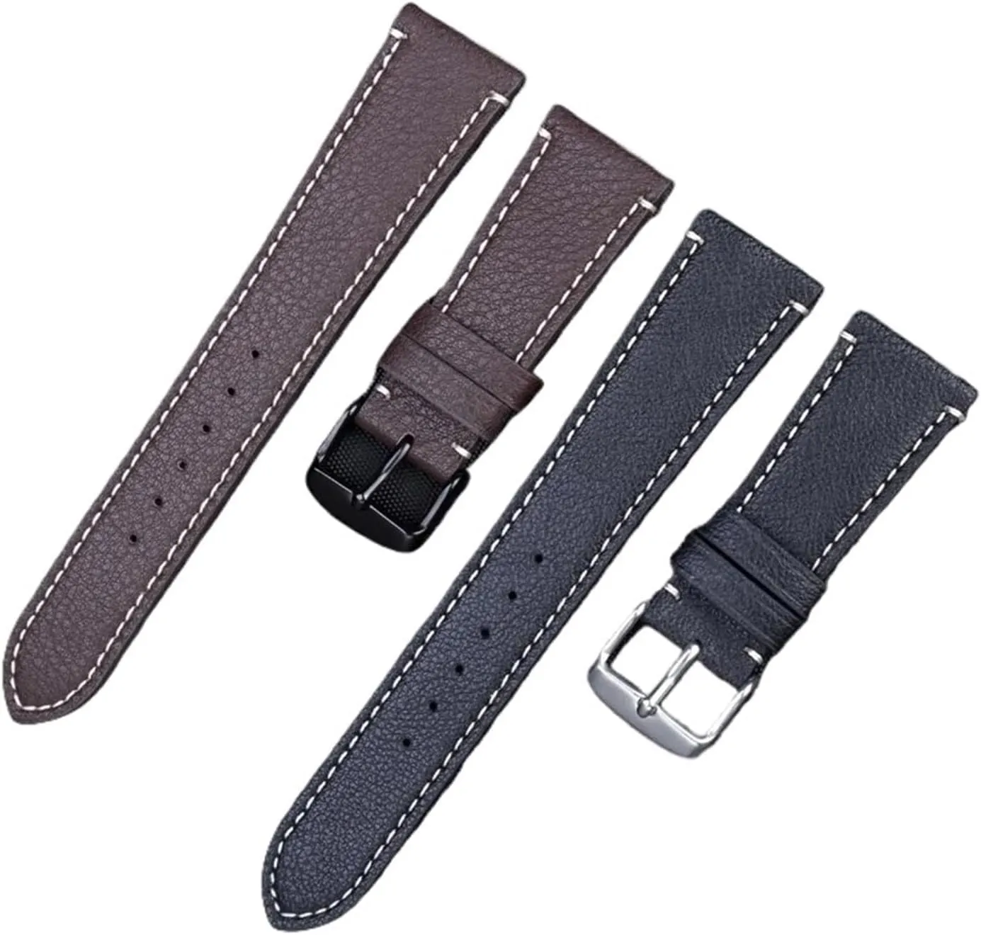 20mm 22mm Men's Business Handmade Genuine Leather Watch Strap Quick Release Black Brown Blue Watch Strap