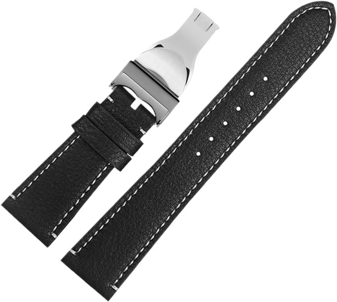 20mm 22mm Men's Business Handmade Genuine Leather Watch Strap Quick Release Black Brown Blue Watch Strap