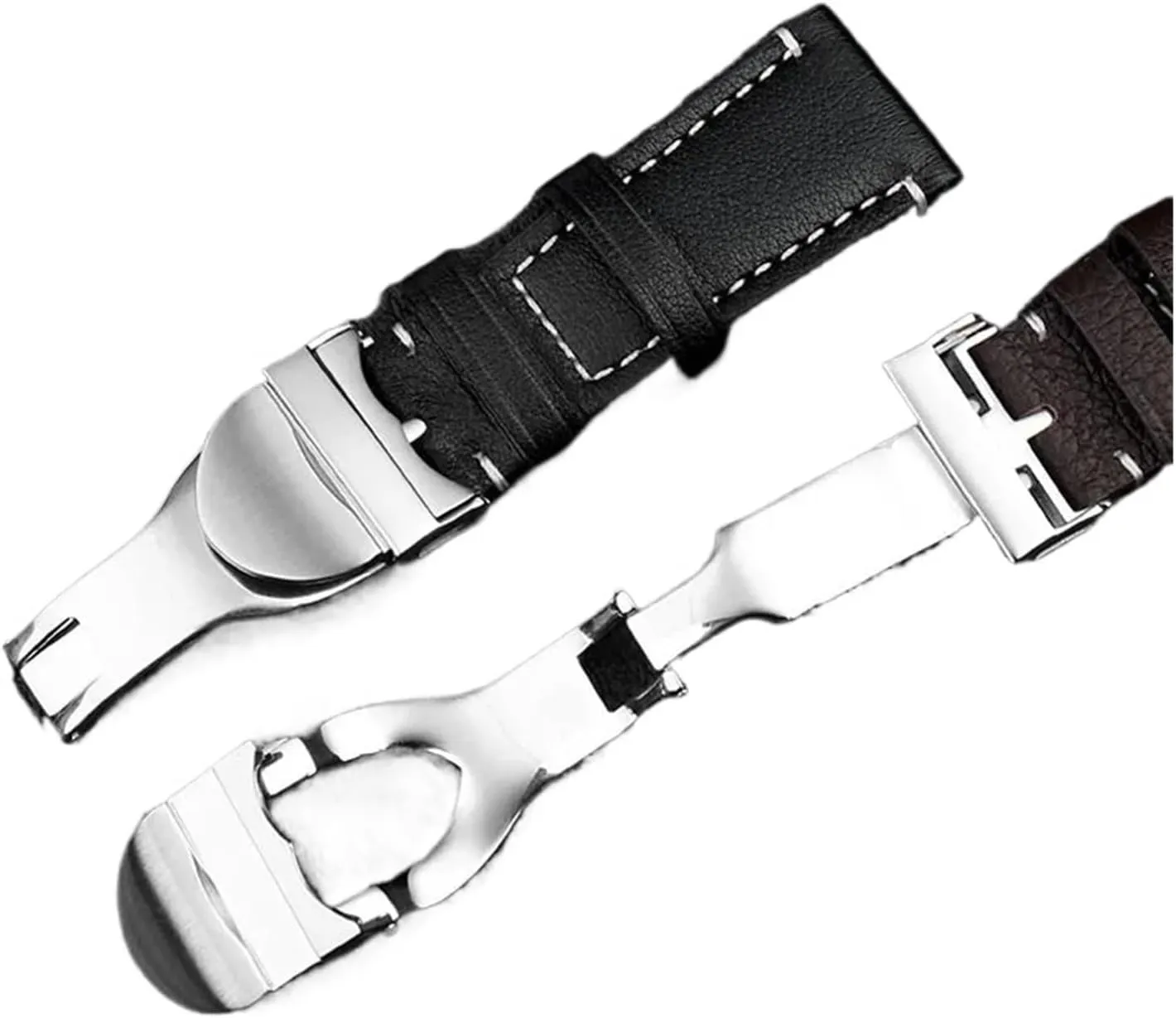 20mm 22mm Men's Business Handmade Genuine Leather Watch Strap Quick Release Black Brown Blue Watch Strap
