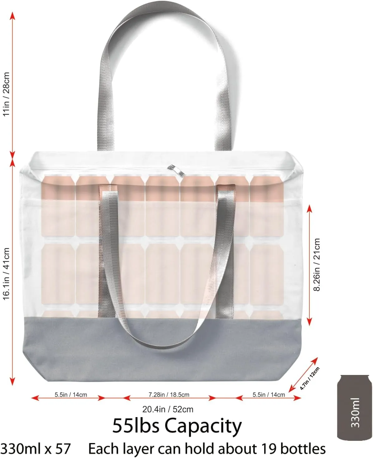 21in Heavy duty large canvas totes bag 12oz reusable zippered grocery shopping bag, extra large totes bag for women