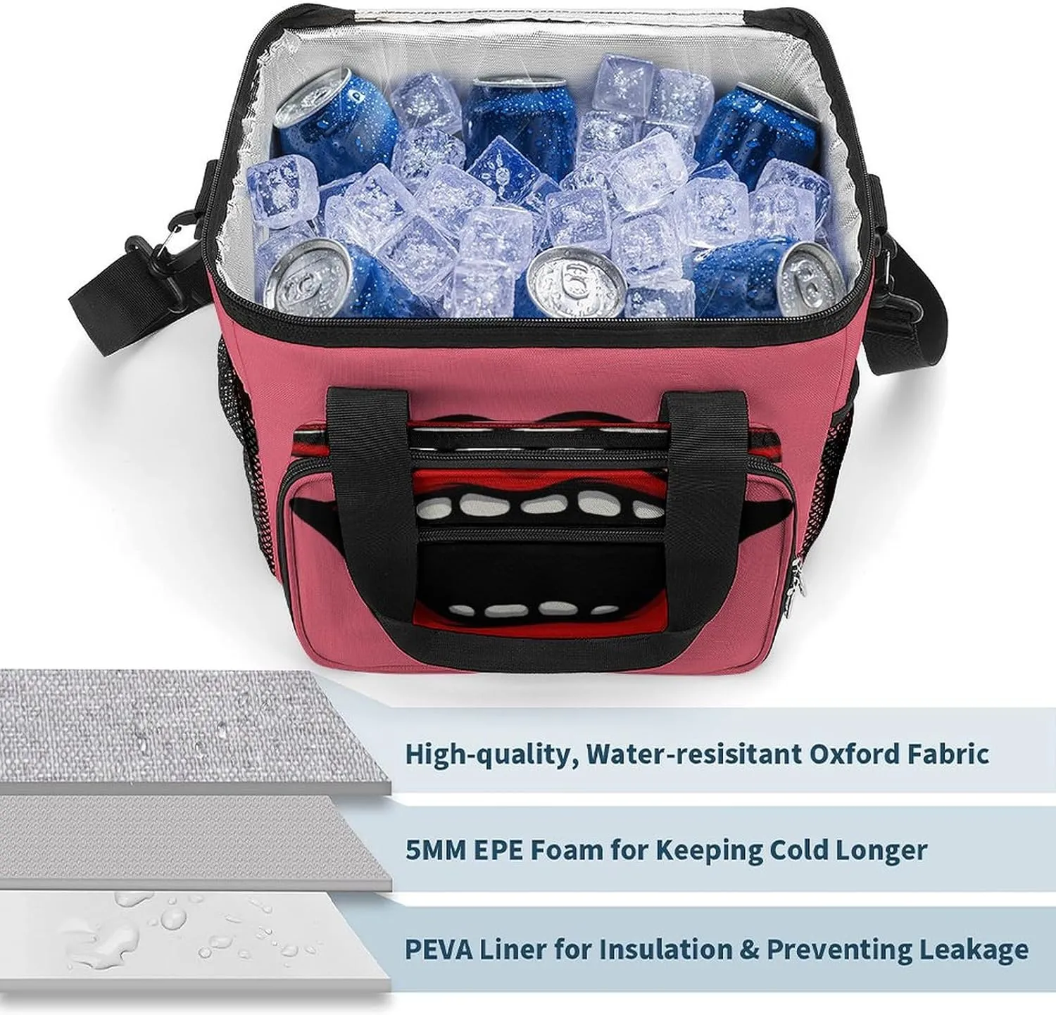 22.5L Waterproof Soft Cooler BagInsulated Lunch Box for Camping Fishing Beach Road Trips
