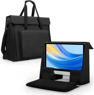 27-32 inch monitor Carrying Tote Bag for iMac All in One monitor Desktop Computer Bag Multi layer storage bag included Shoulder Strap Black