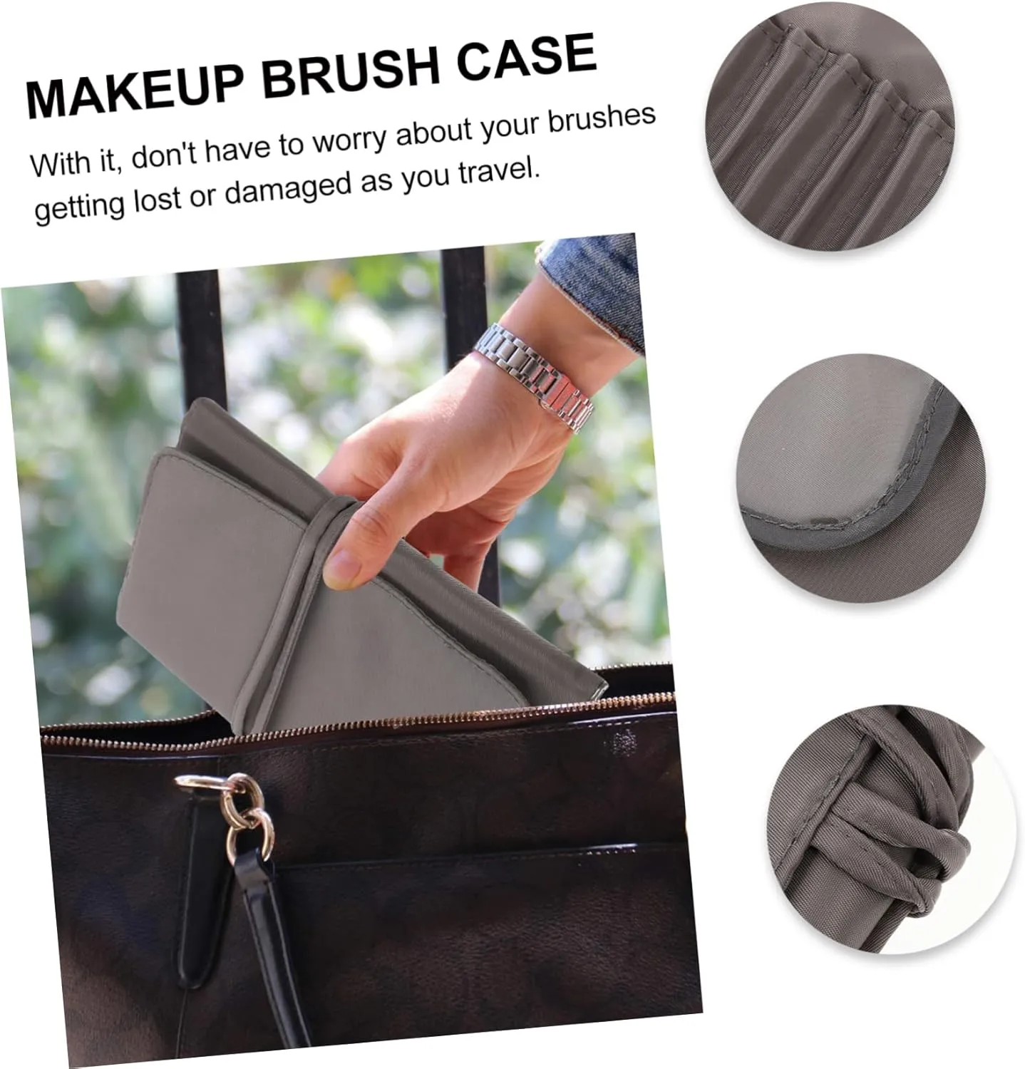 3pcs Hanging Makeup Organizer Makeup Brush Bag Organizer Brush Holder Lid for Cosmetics Case Travel Holder
