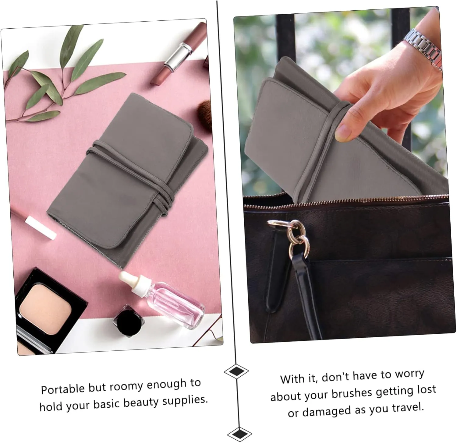 3pcs Hanging Makeup Organizer Makeup Brush Bag Organizer Brush Holder Lid for Cosmetics Case Travel Holder