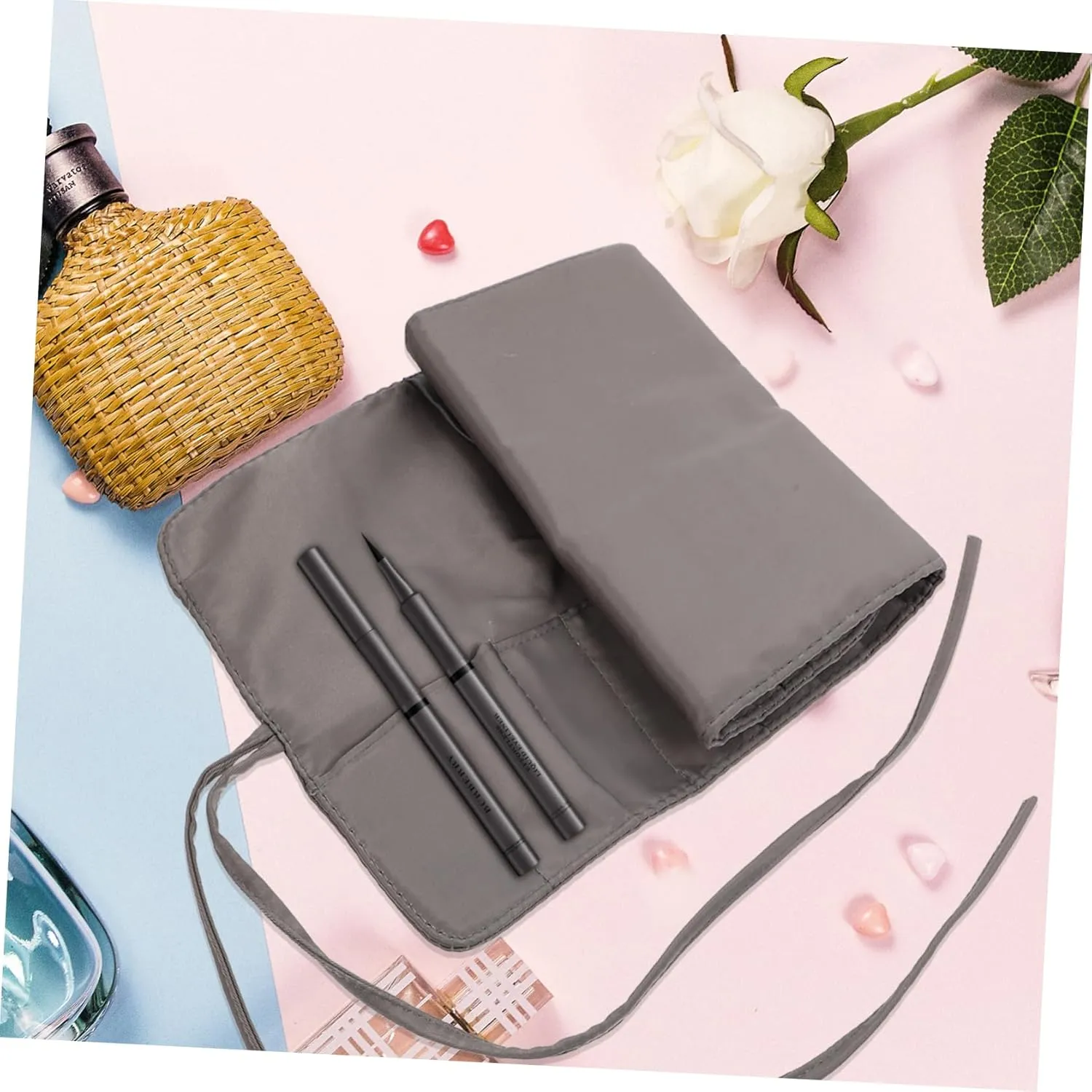 3pcs Hanging Makeup Organizer Makeup Brush Bag Organizer Brush Holder Lid for Cosmetics Case Travel Holder