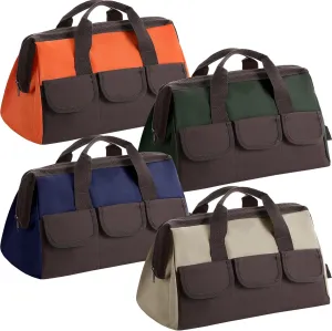 4 Pcs Tool Bags, Mens Tool Tote with Waterproof Hard Bottom Heavy Duty Tool Bag Portable Wide Mouth Tool Totes for Multifunctional Tools Electrician Carpenter Mechanic Home Use (14 Inch)