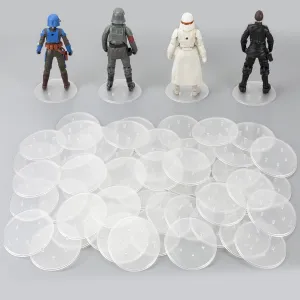 48Packs Star Was Black Series 6inch Action Figure Stand for Display, 1/12 Scale Clear Toy Figuras Support Stands Feet with Peg, Figures Organizer Bases Holder Collectibles Accessories - Multi-Pegs -