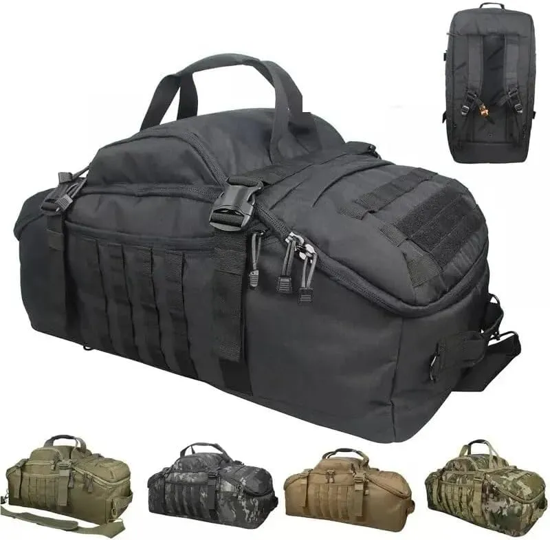 60L 80L Camping Backpacks Men Tactical Backpack Hiking Travel Climbing Rucksack Sports Gym Duffel Bag(L Black Multicam)