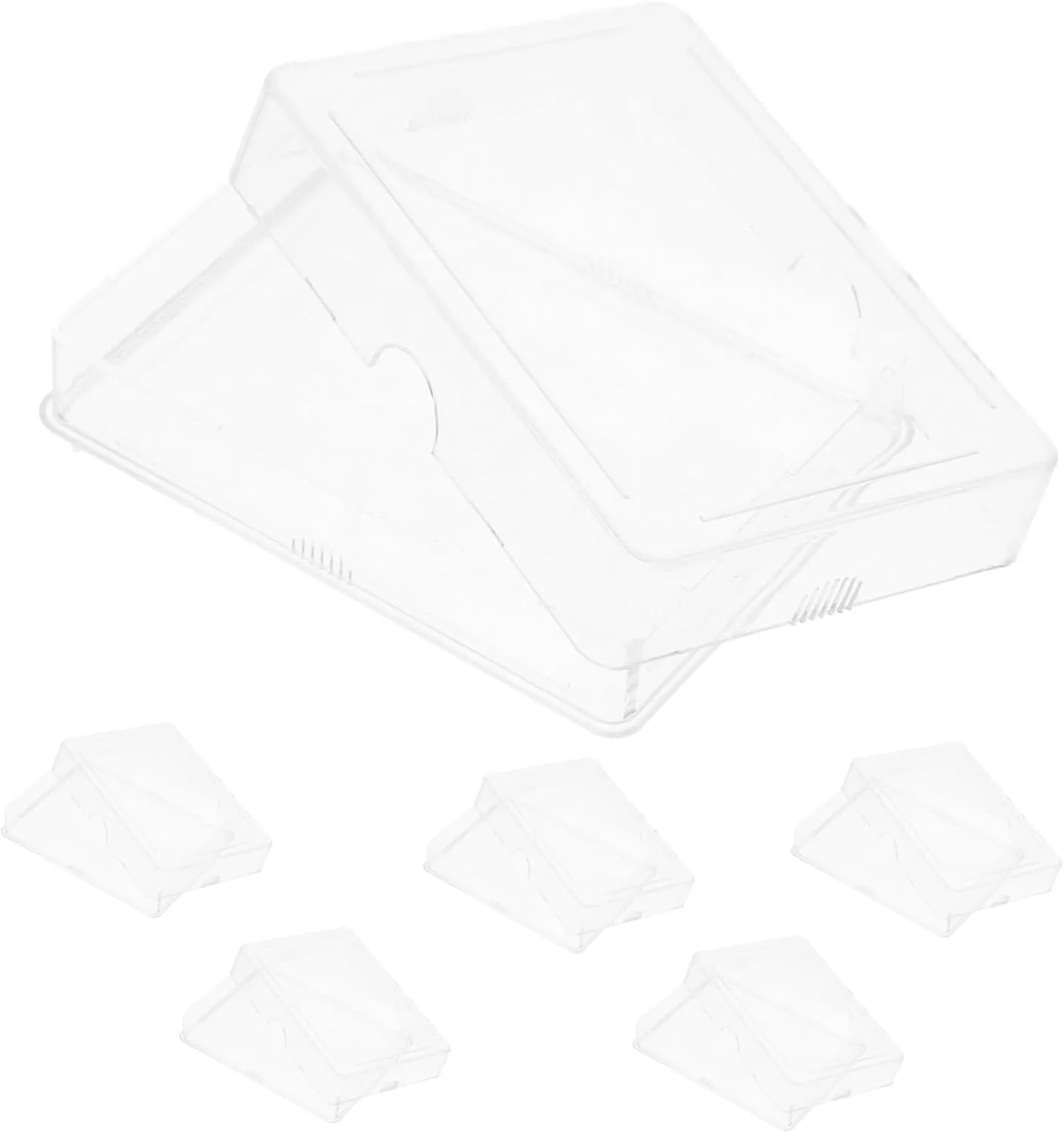 6pcs Clear Plastic Card Storage Organizer Transparent Playing Card Deck Cases for Easy Identification and Travel Smooth Rounded Corners for Gaming