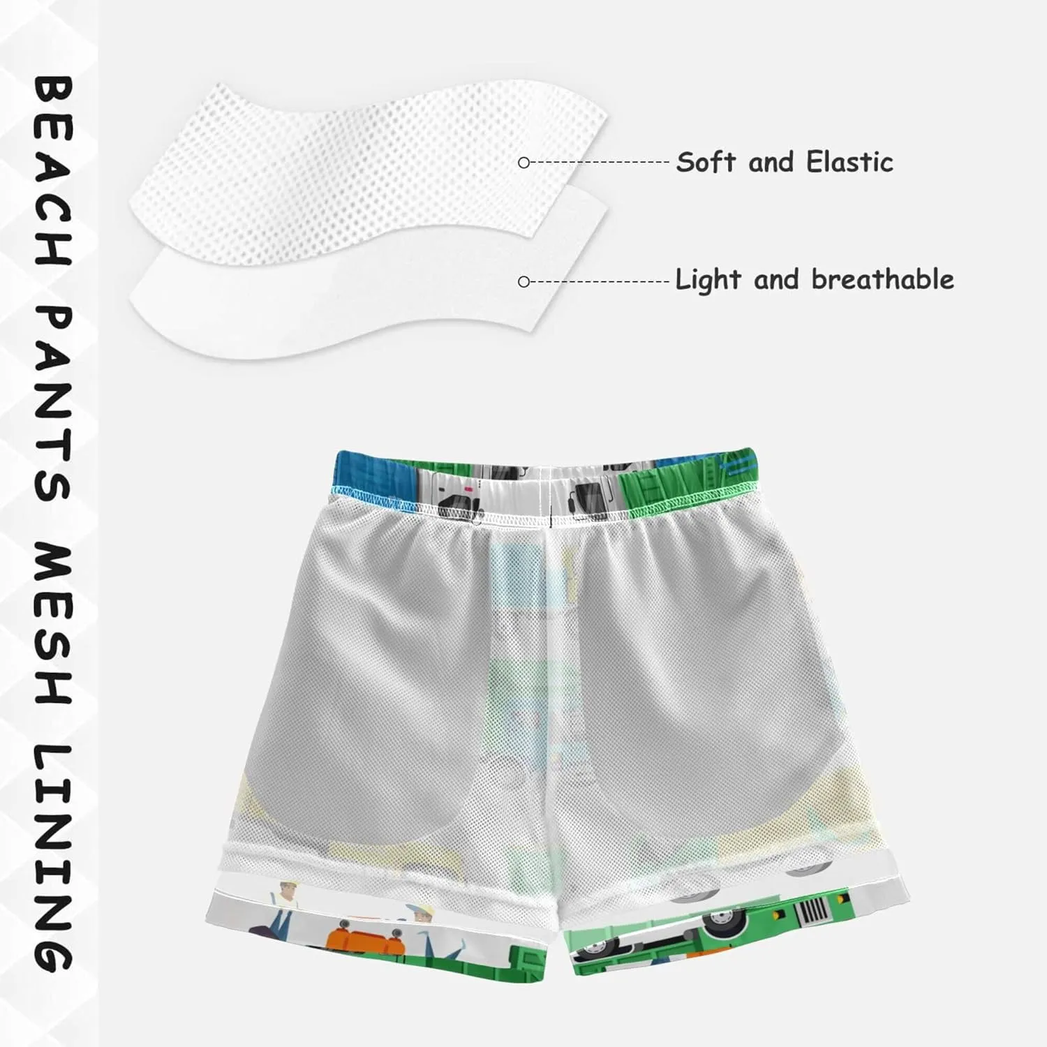 8-12T Boys Swim Trunks Quick Dry Board Shorts Swimwear Beachwear with Mesh Lining M