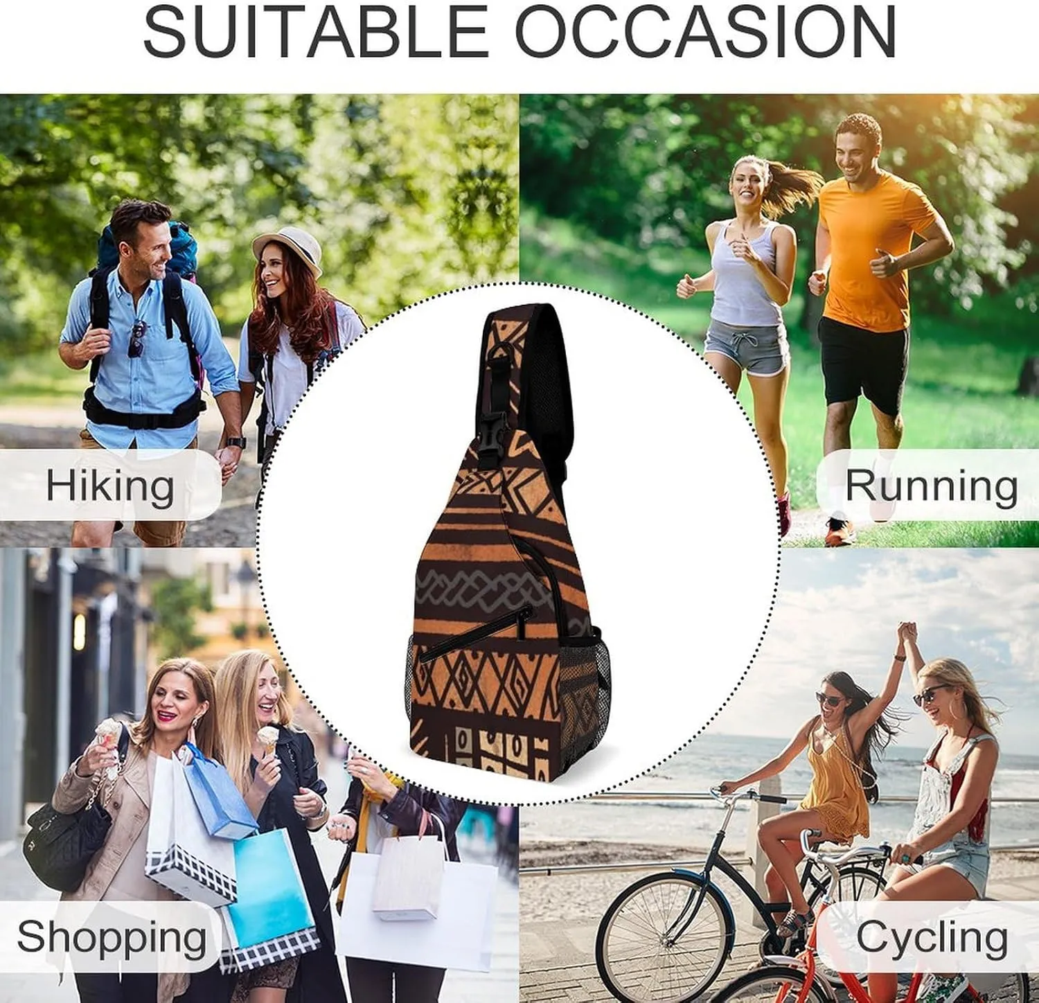 A Sleeping Fox Crossbody Bag, Sling Bag, Sling Backpack, Belt Bags for Travel Outdoors Hiking