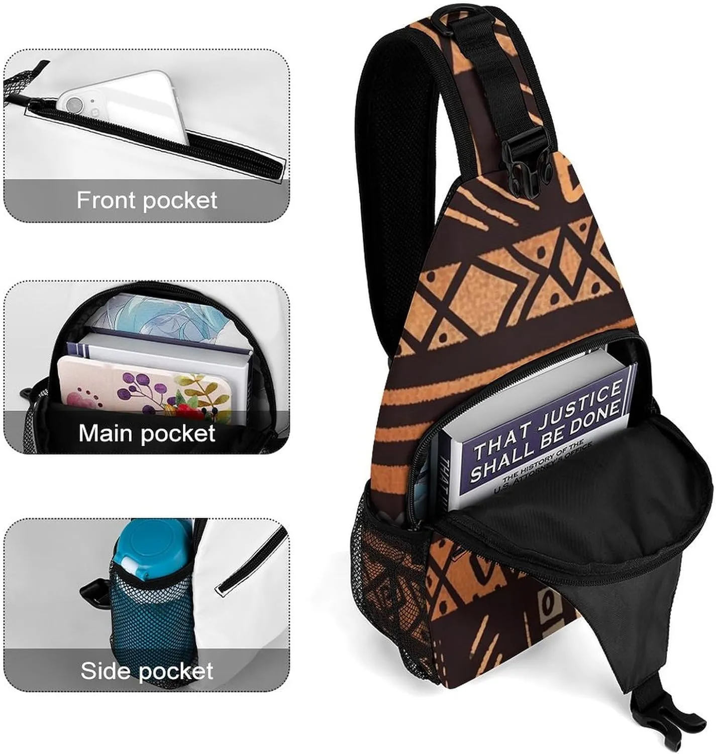 A Sleeping Fox Crossbody Bag, Sling Bag, Sling Backpack, Belt Bags for Travel Outdoors Hiking