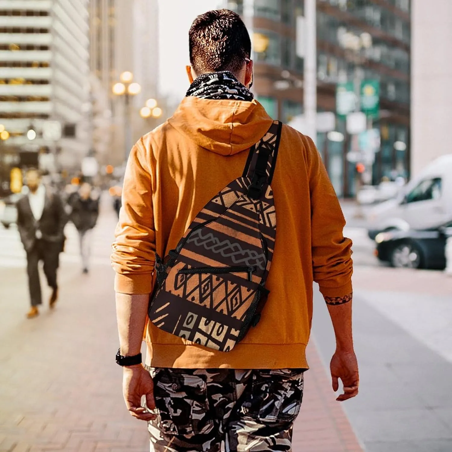 A Sleeping Fox Crossbody Bag, Sling Bag, Sling Backpack, Belt Bags for Travel Outdoors Hiking