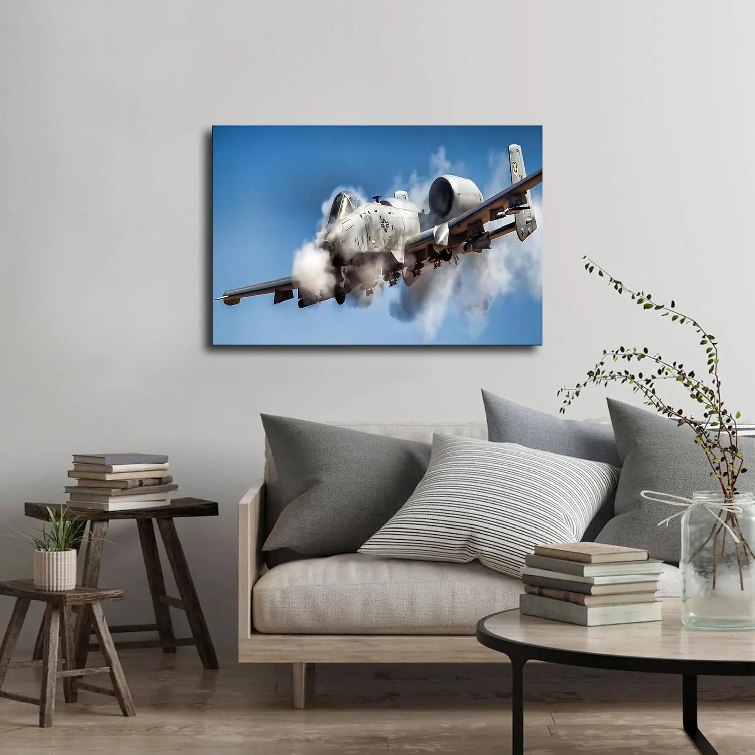 A10 Thunderbolt Ii Warthog Military Aircraft Posters Modern Aesthetic Canvas Wall Art Home Interior HD Decorative Painting Holiday Gift (24×36inch-Unframed)