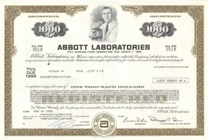 Abbott Laboratories - 1970's dated Bond for Famous Medical Device and Health Care Co. - Bond of Various Denomination