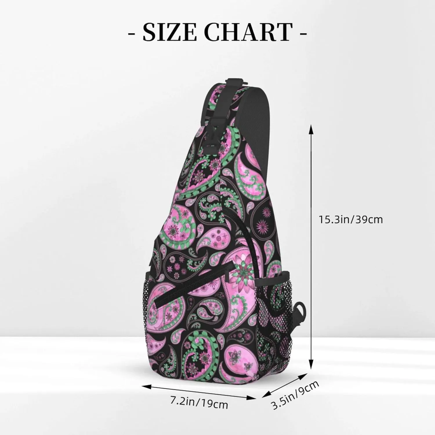 Abstract Floral Mandala Sling Backpack Crossbody Bag, Chest Bag Daypack Fanny Pack Cross Body Bag for Outdoors Hiking Traveling