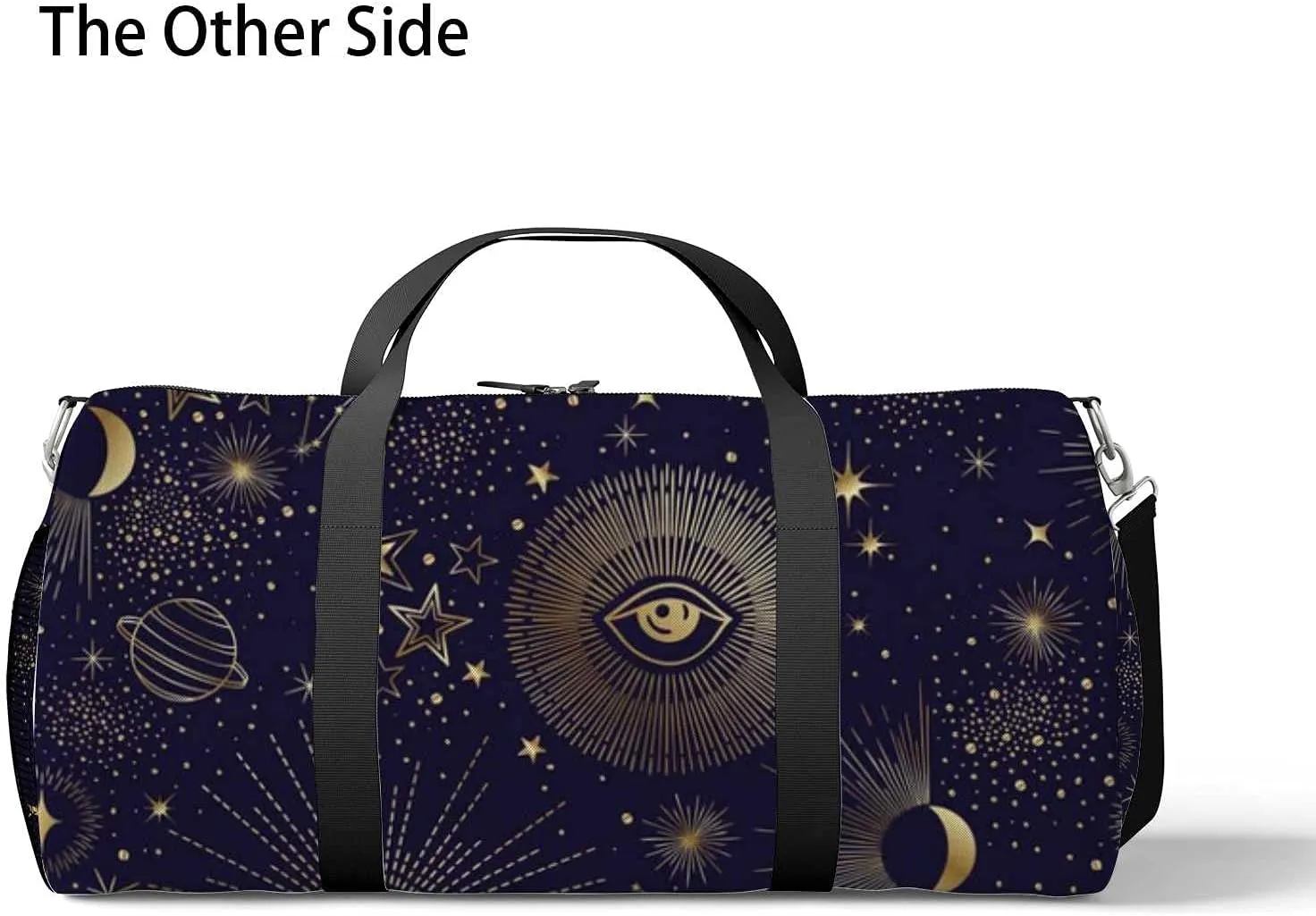 Abstract Sky Stars Moon Night Sports Duffel Bag Travel Gym Tote Bags Lightweight Durable Shoulder Strap Waterproof Polyester Outside Mesh Pocket Overnight Trip Duffel Bag for Women Men