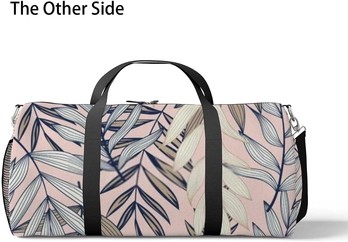 Abstract Tropical Leaves Sports Duffel Bag Travel Gym Tote Bags Lightweight Durable Shoulder Strap Waterproof Polyester Outside Mesh Pocket Overnight Trip Duffel Bag for Women Men