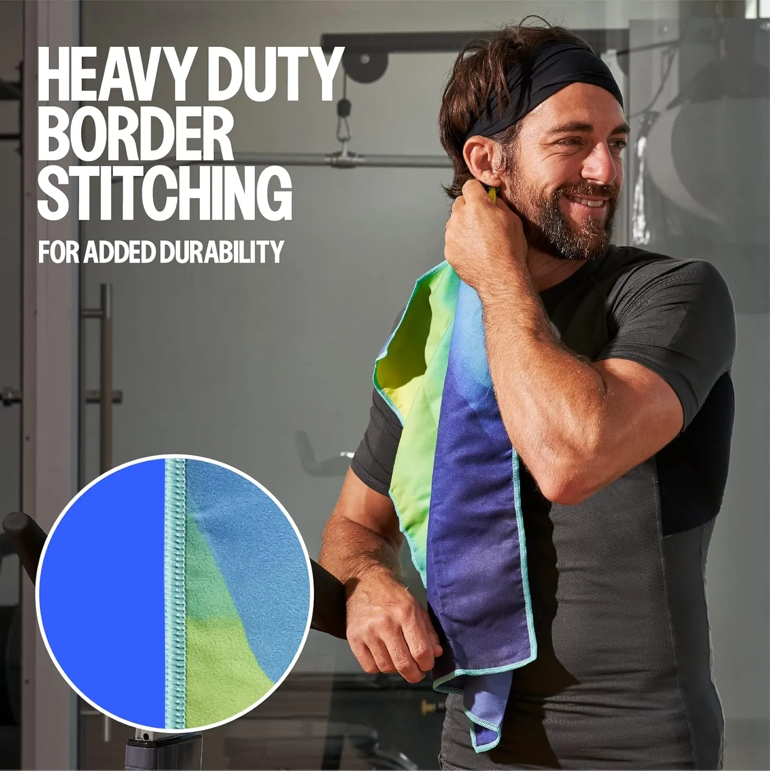 Acteon Quick Dry Microfiber Gym Towel, 4 Pack Odor-Free, Super Absorbent Workout Towels, Body Sweat