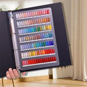 Acycoin2A Upgrad Acrylic Press On Nail Organizer Storage Book Nail Color Sample Display Binder Loose-Leaf Album with Nail Tape and Nail Tips