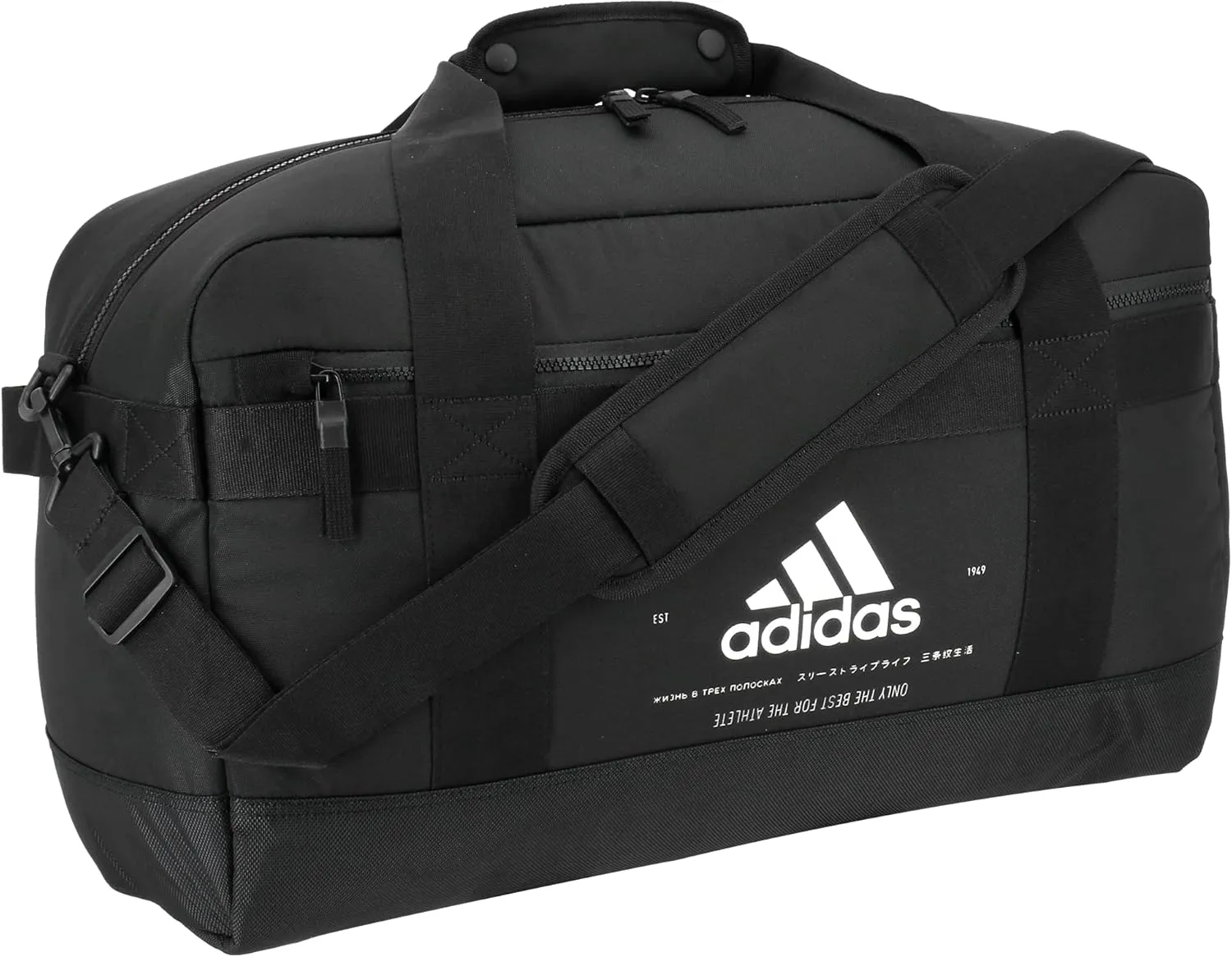 adidas Amplifier Duffel Bag, Black/White, One Size