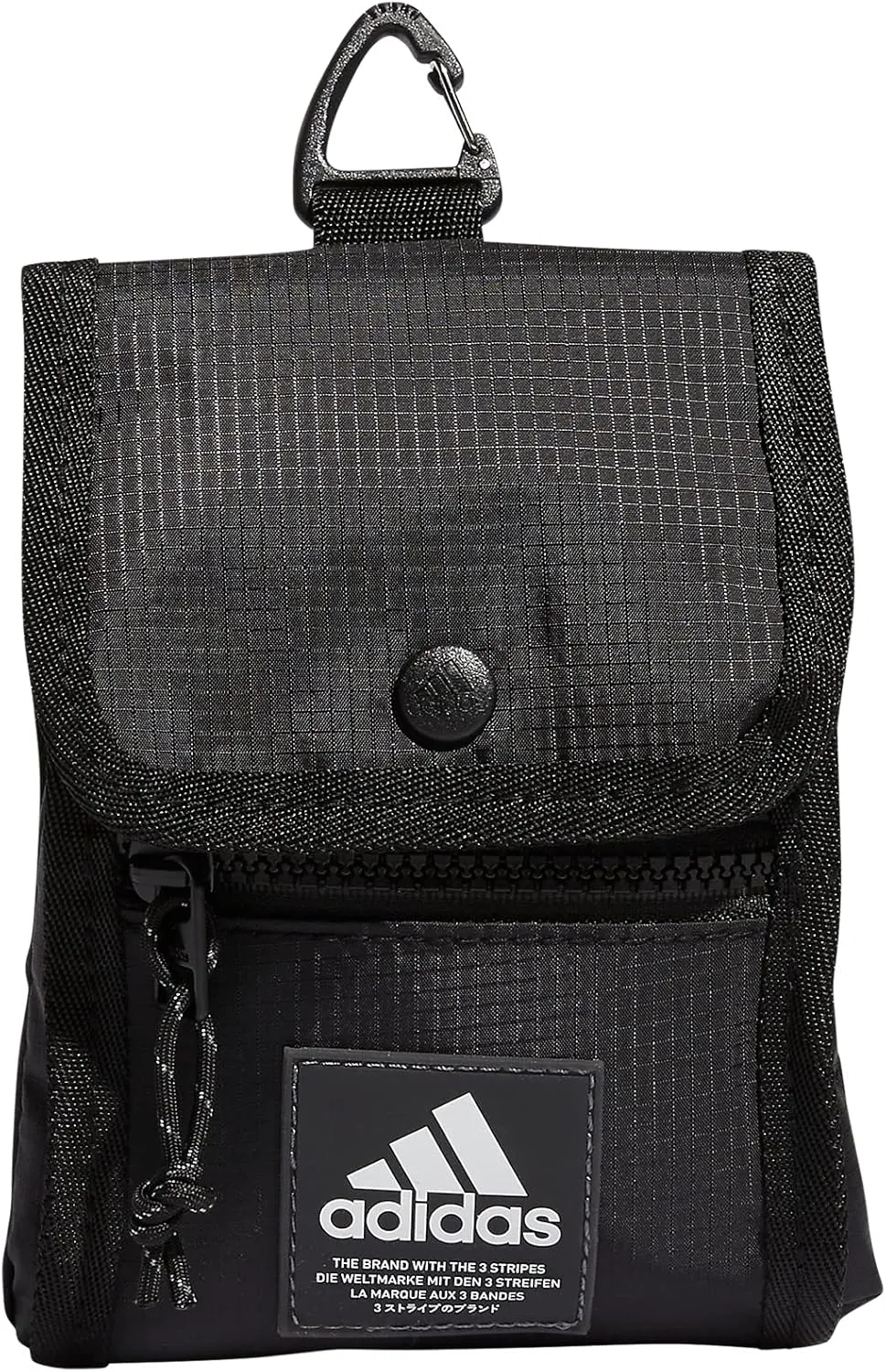adidas Neck Pouch Crossbody Travel and Festival Wallet, Black, One Size