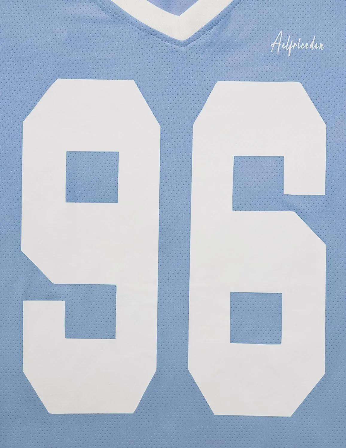 Aelfric Eden Womens Jersey Tshirts Letter Printed Tees V Neck Mesh Short Sleeve 2025 Y2k Summer Casual Tops Clothes