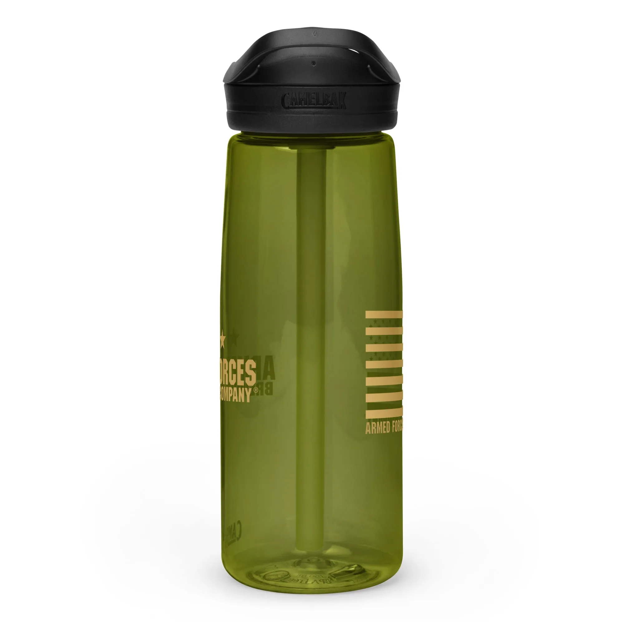 AFBC Green CamelBak Water Bottle Gold Logo