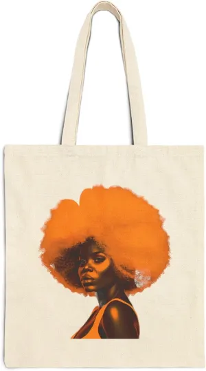 African American Tote Bag for Black Women Afro Black History Month Shoulder Handbag Cotton Canvas Tote 15inches x 16inches