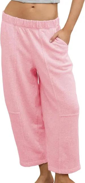 Ainangua Womens Baggy Barrel Wide Leg Sweatpants Casual Mid Rise Elastic Waisted Palazzo Harem Pants with Pockets