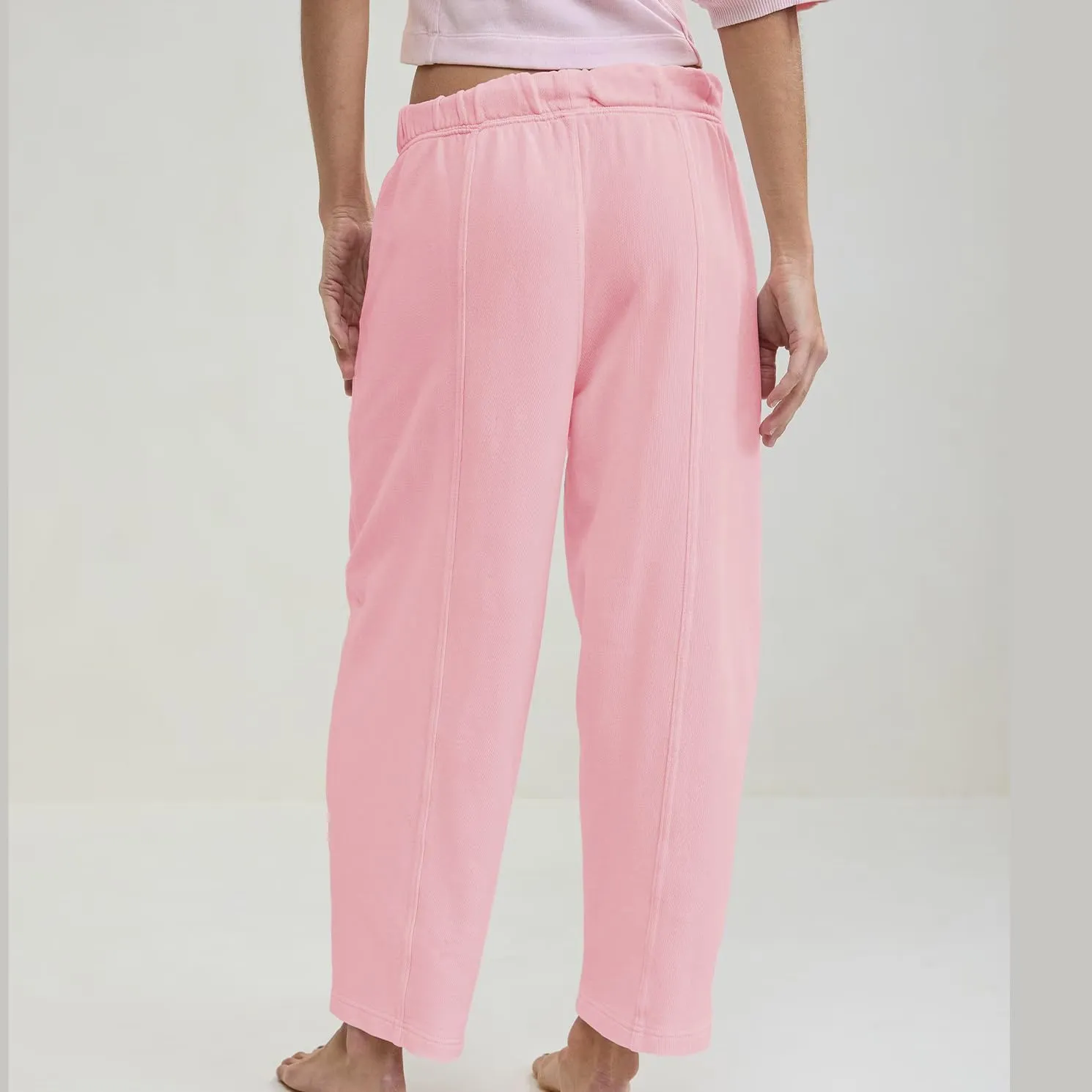 Ainangua Womens Baggy Barrel Wide Leg Sweatpants Casual Mid Rise Elastic Waisted Palazzo Harem Pants with Pockets