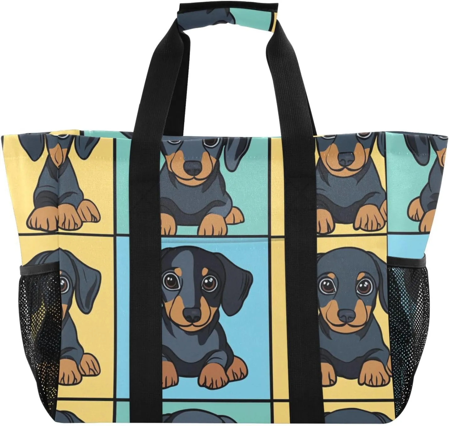 ALAZA Cute Funny Dogs Waterproof Beach Tote Bags