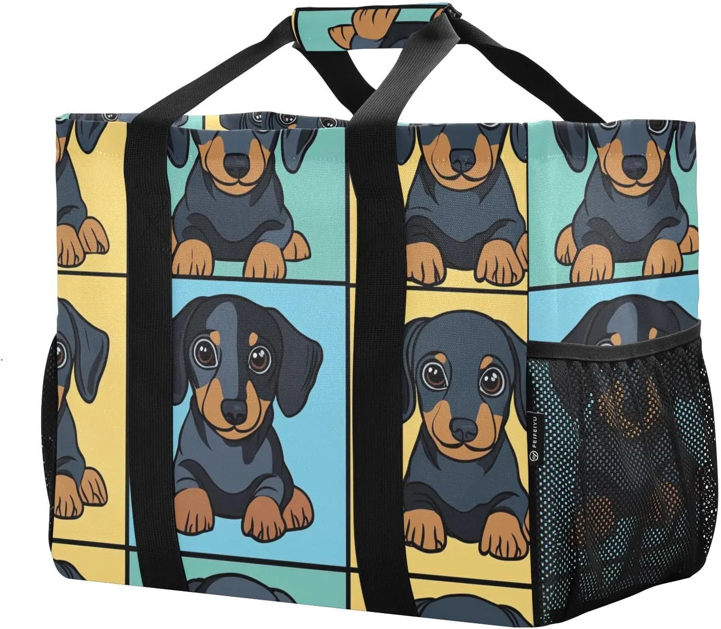 ALAZA Cute Funny Dogs Waterproof Beach Tote Bags