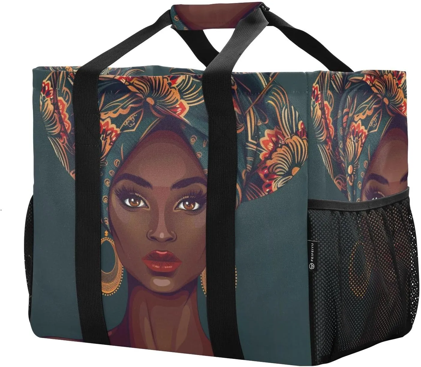 ALAZA Ethnic African Woman Waterproof Beach Tote Bags