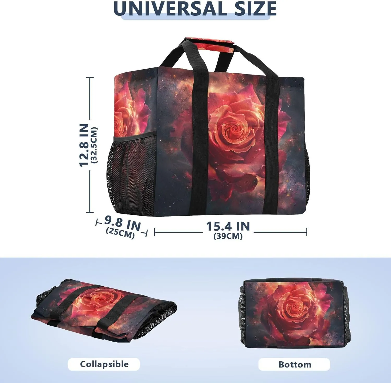 ALAZA Rose Petals Waterproof Beach Tote Bags