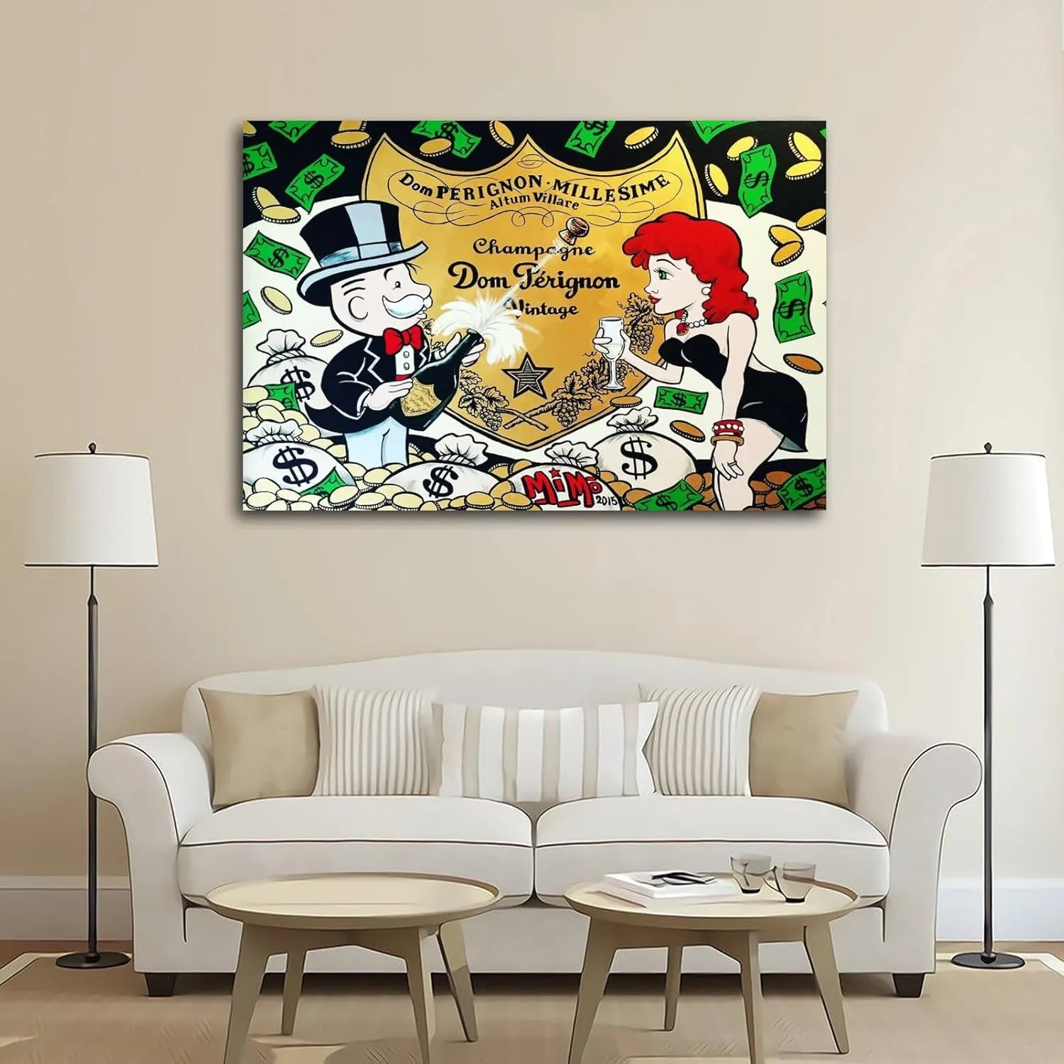 Alec-Monopolys Dom Perignon Poster Decorative Painting Canvas Wall Art Living Room Posters Bedroom Painting 16x24inch(40x60cm)