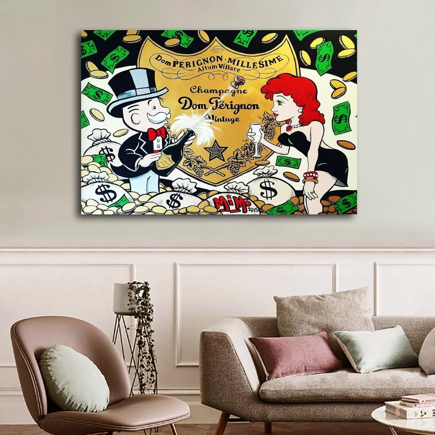 Alec-Monopolys Dom Perignon Poster Decorative Painting Canvas Wall Art Living Room Posters Bedroom Painting 16x24inch(40x60cm)