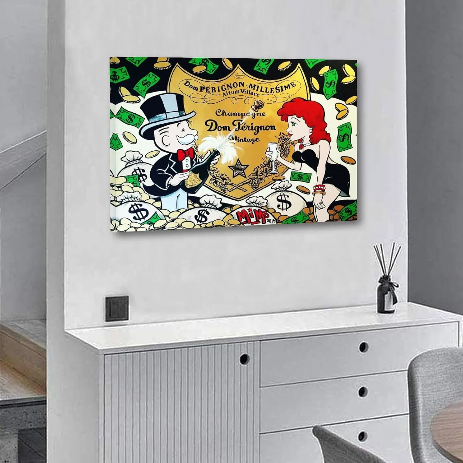 Alec-Monopolys Dom Perignon Poster Decorative Painting Canvas Wall Art Living Room Posters Bedroom Painting 16x24inch(40x60cm)