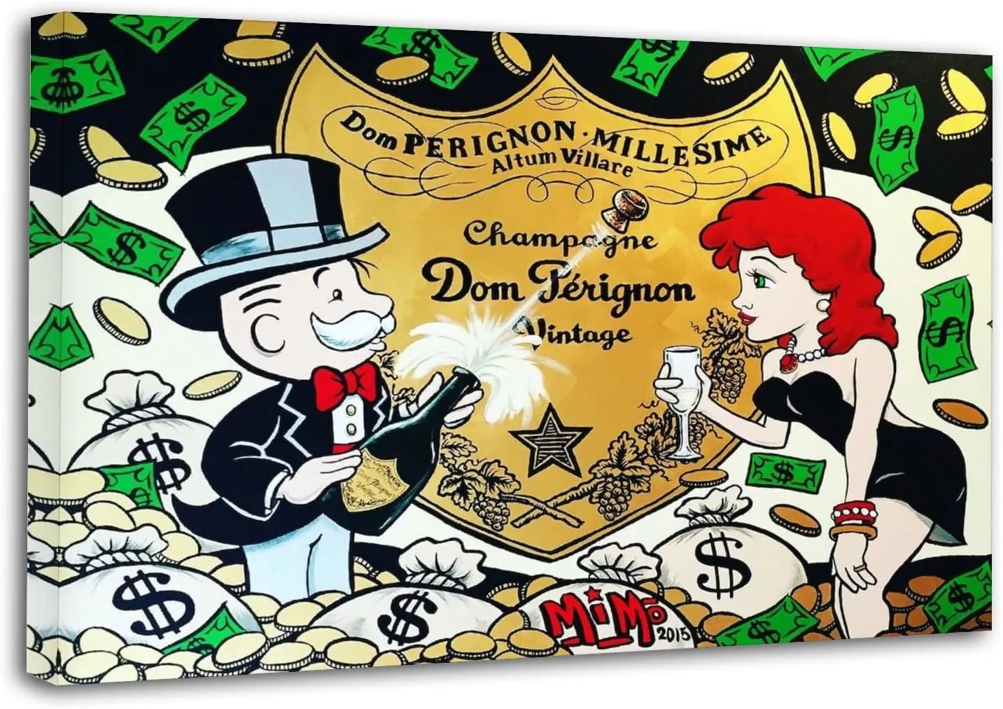 Alec-Monopolys Dom Perignon Poster Decorative Painting Canvas Wall Art Living Room Posters Bedroom Painting 16x24inch(40x60cm)